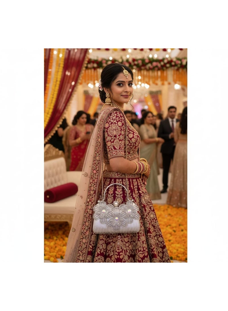 Vision Stone Embellished Evening Clutch for Women | Luxury Crystal Rhinestone Party Handbag | Bridal Wedding Clutch Purse | Formal Dinner & Cocktail Bag. Assorted color (1) pica - Image 4